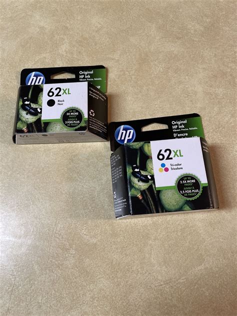 Genuine Hp 62xl Black Tri Color Ink Cartridges Combo Pack