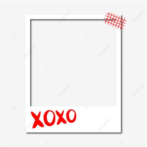 Polaroid Frame Xoxo Red And White Vector Polaroid Xoxo White Png And