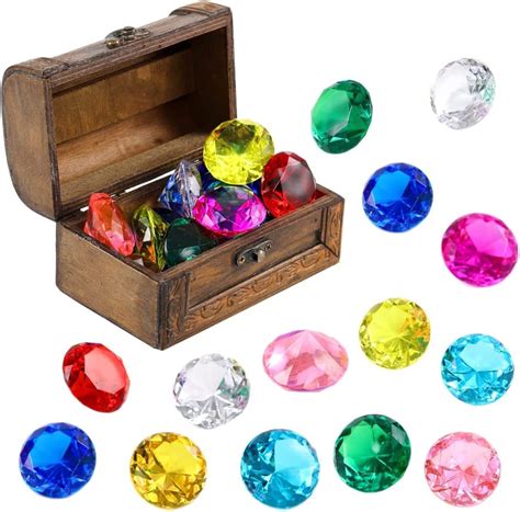 Diving Gem Pool Toys Set 10 PCS Multicolor Big Acrylic Diamond With