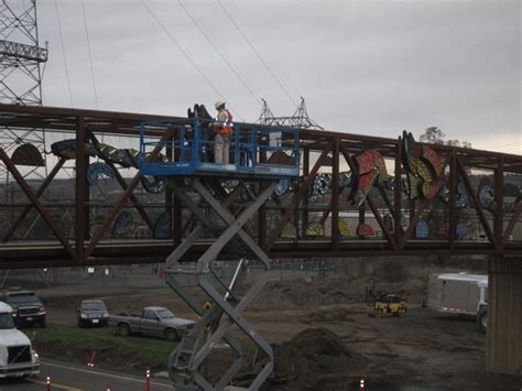 Melissa Cole Fun Fine Art Lewiston Pedestrian Bridge Installation