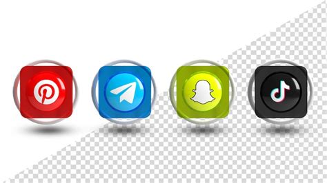 Premium Psd 3d Social Media Icons Social Media Logo Collection Premium