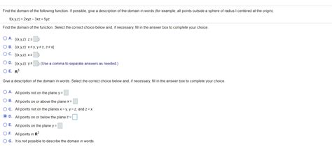 Solved Find The Domain Of The Following Function If