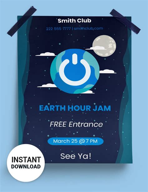 Earth Hour Event Poster In Illustrator Jpeg Psd Svg Png Word Eps