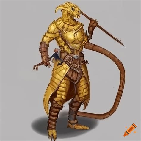 Image Of A Golden Dragonborn From Dungeons And Dragons On Craiyon