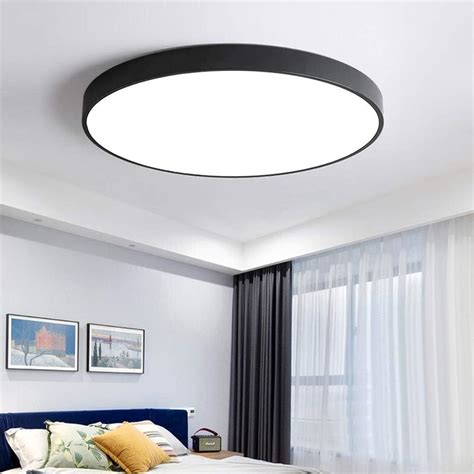 Coosnug W Modern Led Deckenleuchte Kaltwei Schwarz Rund Deckenlampe