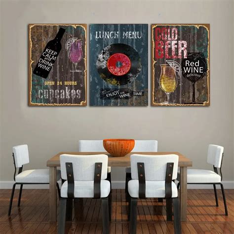 Nordic Retro Canvas Painting Abstract Record Coffee Drinks Picture