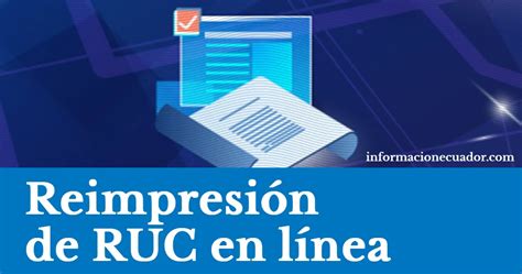 Reimpresión de RUC con la plataforma SRI en línea