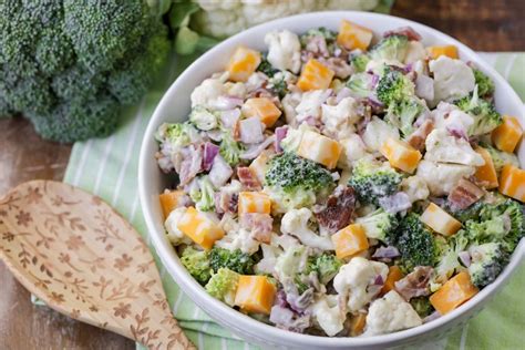 Broccoli Cauliflower Salad {with Homemade Dressing!} | Lil' Luna