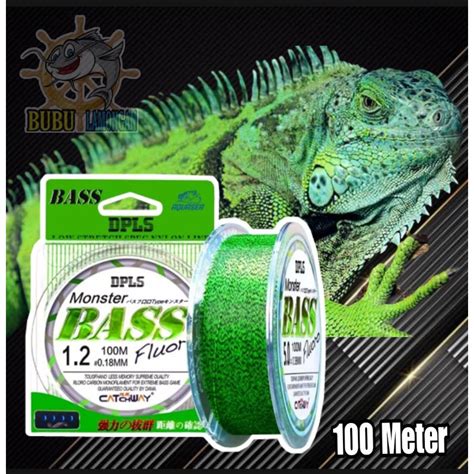 Jual Senar Pancing Fluorocarbon 100 Meter Senar Monster Bass Shopee