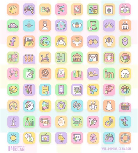 Aesthetic Easter App Icons iOS - Easter Pastel App Icons iPhone