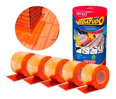 Kit 5 Manta Asfáltica Terracota 30cmx10m Auto adesiva Laje