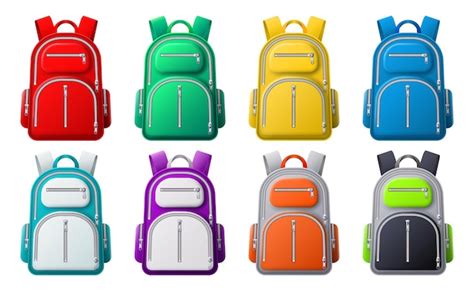 Premium Vector Color Sport Backpack Mockup Different Colored