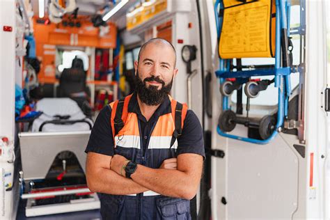 Portrait Of A Paramedic At Work By Stocksy Contributor Raul Navarro