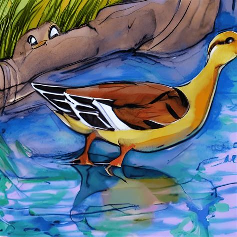 Watercolor Ducks Cartoon Painting Illustration · Creative Fabrica