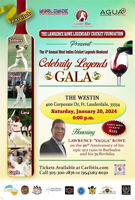 The 4th Annual West Indies Cricket Legends Weekend – Cricket Hall of fame