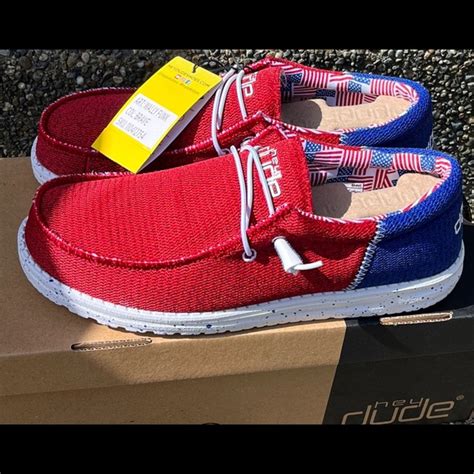 Hey Dude Shoes Hey Dude Wally Funk Brave Patriotic Shoes Buckle Exclusive Poshmark