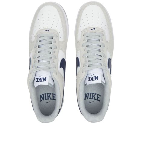 Nike Mens Air Force 1 07 Sneakers In Light Smoke Greymidnight Navy Nike