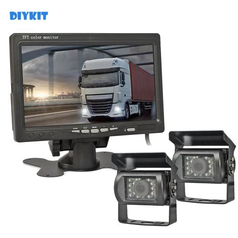 DIYKIT 7 TFT LCD Car HD Monitor 2 X 4pin Night Vision CCD Rear View