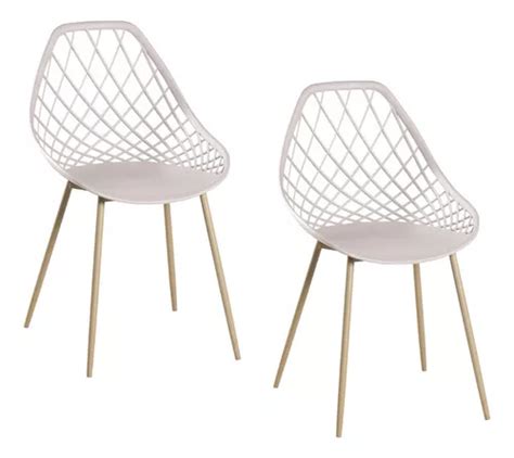 Kit 2 Cadeiras Jantar Cloe Nude Pp Base Aço Parcelamento sem juros