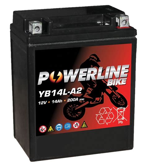 YB14L A2 AGM Powerline Motorcycle Battery 12V 14Ah YB14LA2 AGM