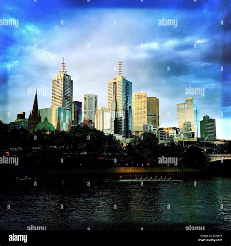 Melbourne city skyline Stock Photo - Alamy