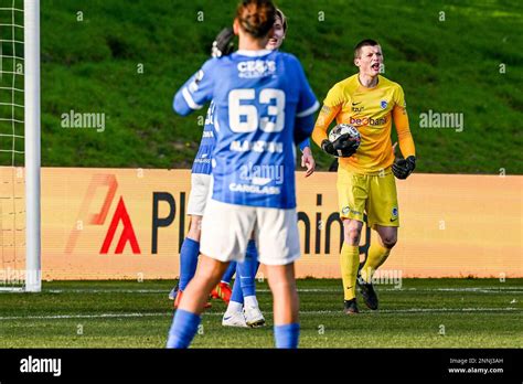 Goalkeeper Tobe Leysen 40 Of Jong Genk Pictured During A Soccer Game