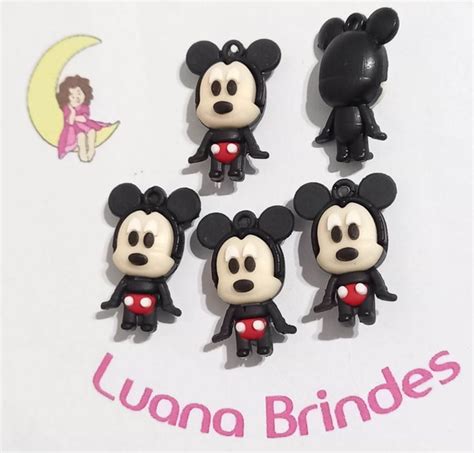 Pingente Mickey 3d Emborrachado 5 Unidades Elo7