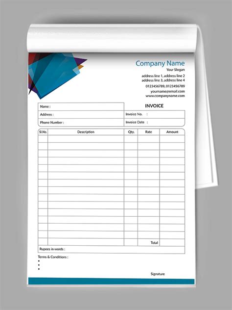 Bill Book Invoice Designs