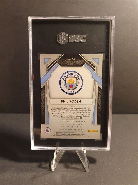 Phil Foden Panini Premier League Prizm Blue Cracked Ice Sgc