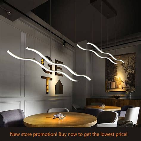 Luxury Modern Led Wave Shaped Office Led Pendant Light Restaurant