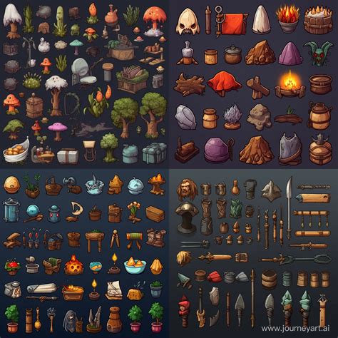 Vibrant 11 Item Spritesheet With 12358 Unique Elements Journeyart