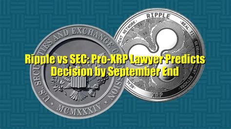 Ripple Vs Sec Pro Xrp Lawyer Predicts Decision By September End Youtube