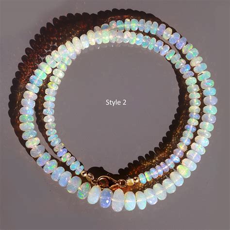 Sparkling Ethiopian Opal Beaded Necklace AAA Welo Opal Etsy