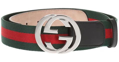 Gucci Synthetic Web Belt In Green For Men Lyst