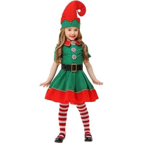 Déguisement Elfe De Noël Enfant Fille Polyester Vert Cosplay