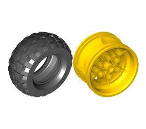 Lego Yellow Wheel Mm D X Mm Technic Racing Small With Pinholes