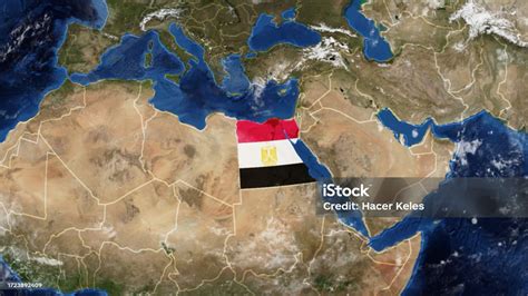 Flagadorned Map Of Egypt Stock Photo - Download Image Now - Egypt, Flag ...