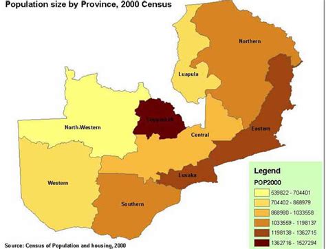 Zambia Population Density Map