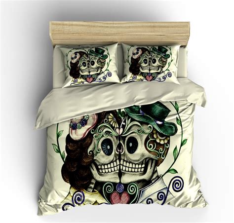 Skull Bedding Sugar Skull Duvet Cover Set Forever by FolkandFunky