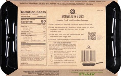 Schweid Sons Apple Pork Sausage 8 Pk 12 Oz Kroger