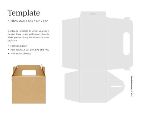 Gable Box Template X Gift Box Template Mini Gable Box Blank