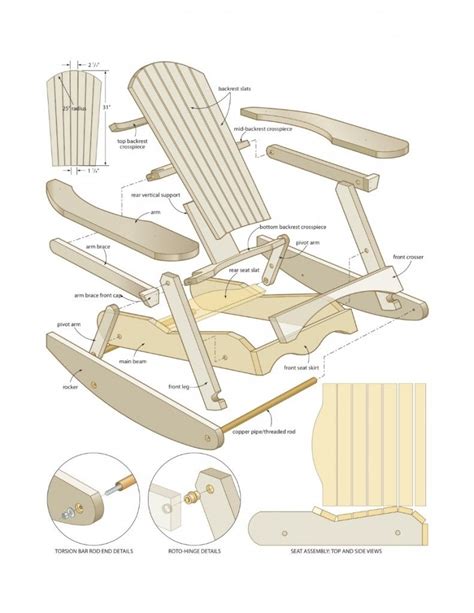 Adirondack Rocking Chair Plans Free | Chair woodworking plans, Rocking ...