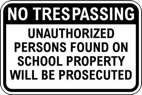 No Trespassing On School Property Sign Save 10 Instantly