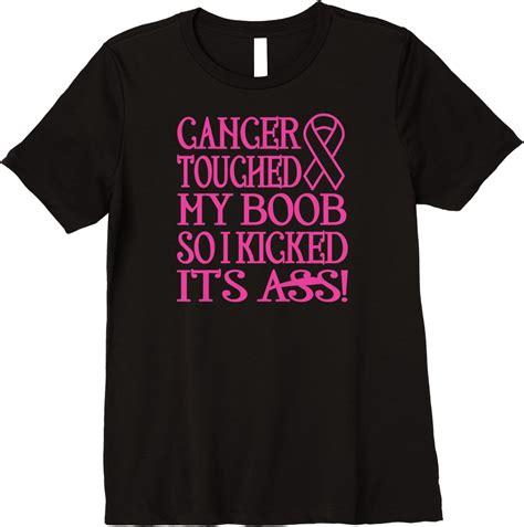 Amazon Womens Cancer T Shirts Cancer Touched My Boob So I Kicked