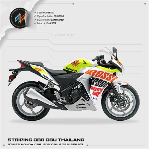 Cbr CBU ROSSI REPSOL สตกเกอร แถบรถจกรยานยนต HONDA CBR CBU THAILAND