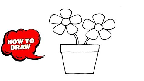 How To Draw Beautiful Flower Pot At How To Draw