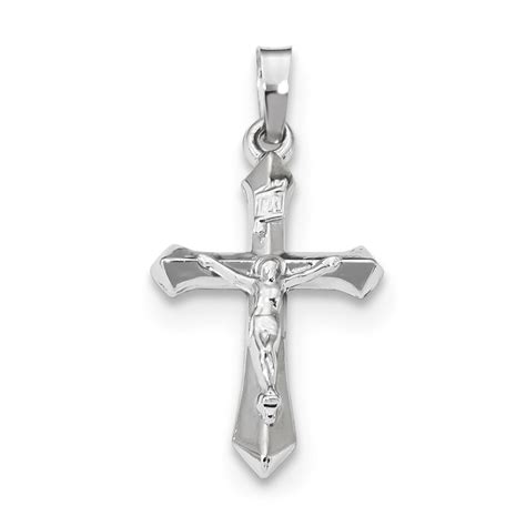 14k White Gold Polished Inri Crucifix Pendant Pg97152