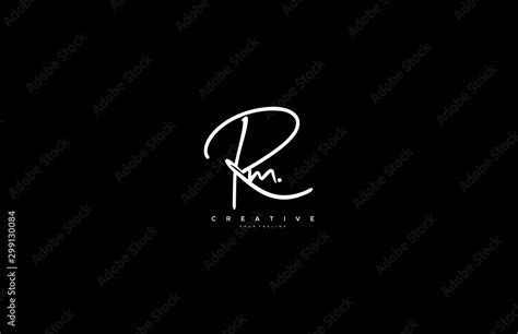 Letter Rm Logo Manual Elegant Minimalism Signature Logo Design Stock