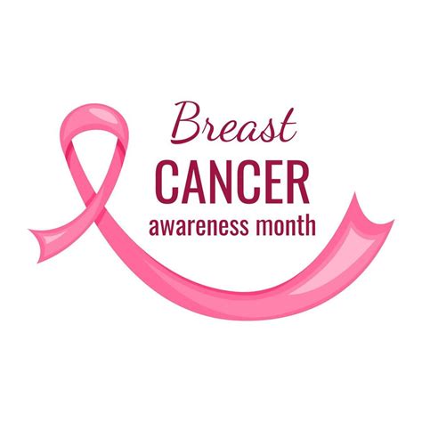 Breast Cancer Awareness Month Design Pink Ribbon Vector Illustration