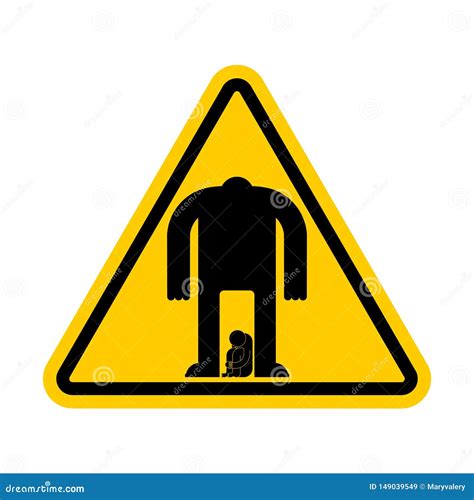 Attention Domestic Violence. Warning Yellow Road Sign Stock Vector ...